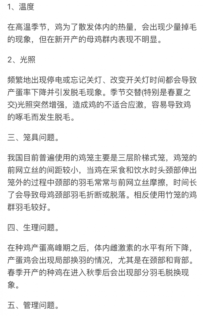 笼养鸡总是掉毛的几种问题
